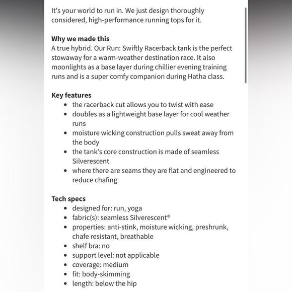 Lululemon Run: Swiftly Tech Racerback
Pizzaz - Picture 3 of 9